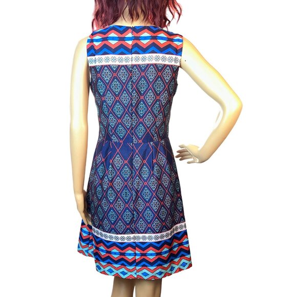 Jade Melody Tam Sleeveless Shift Dress XS kaleidoscope Print Retro 70s Vintage - Picture 7 of 9